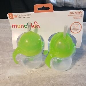 Munchkin Lime Weighted Straw Cups